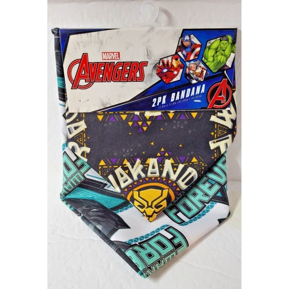 New Marvel Avengers Black Panther 2 Pack Bandana Kids 100‎ Polyester